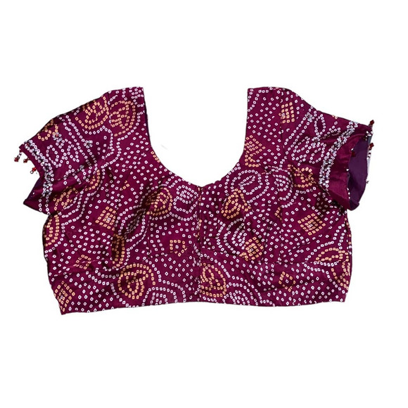 Women's Red & Brown India Lengha, Chanya Choli (~L) - Picture 4 of 13